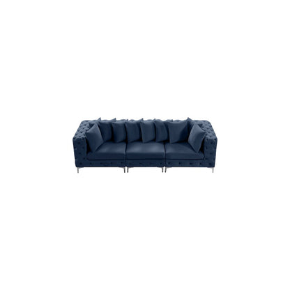 Tremblay Navy Velvet Modular Sofa