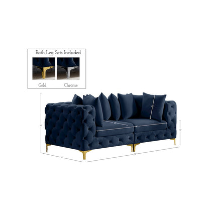 Tremblay Navy Velvet Modular Sofa