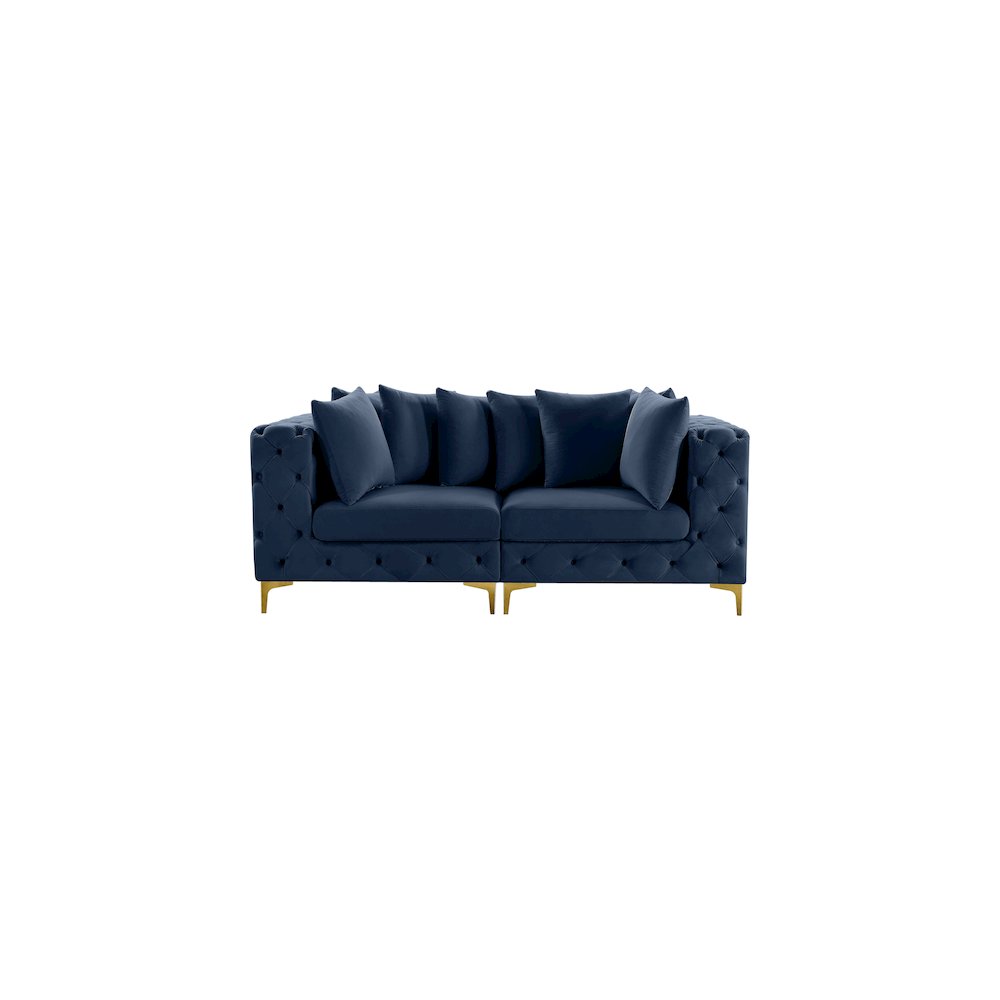 Tremblay Navy Velvet Modular Sofa