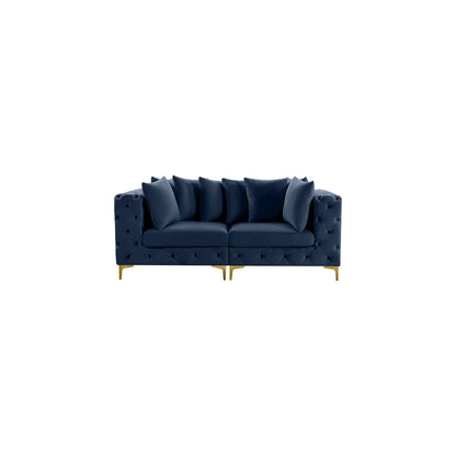 Tremblay Navy Velvet Modular Sofa