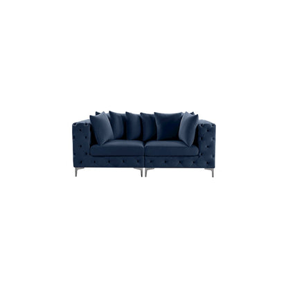 Tremblay Navy Velvet Modular Sofa