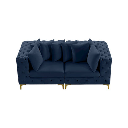 Tremblay Navy Velvet Modular Sofa