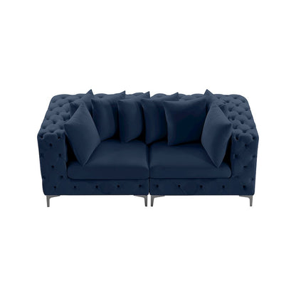 Tremblay Navy Velvet Modular Sofa