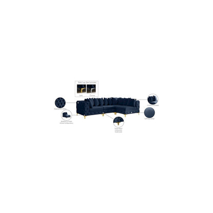 Tremblay Navy Velvet Modular Sectional