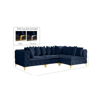 Tremblay Navy Velvet Modular Sectional