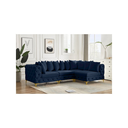 Tremblay Navy Velvet Modular Sectional
