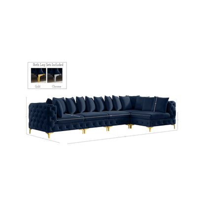 Tremblay Navy Velvet Modular Sectional