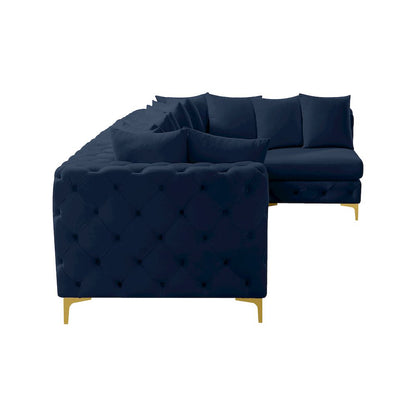 Tremblay Navy Velvet Modular Sectional