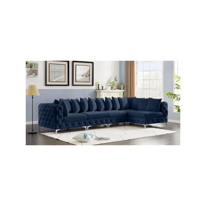 Tremblay Navy Velvet Modular Sectional