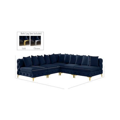 Tremblay Navy Velvet Modular Sectional