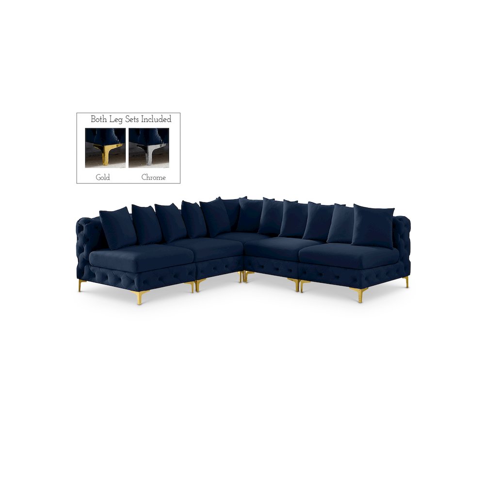 Tremblay Navy Velvet Modular Sectional