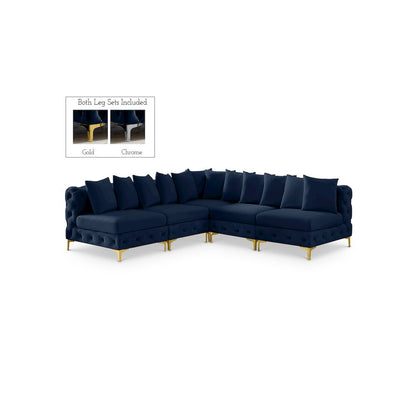 Tremblay Navy Velvet Modular Sectional