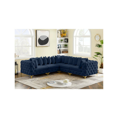 Tremblay Navy Velvet Modular Sectional