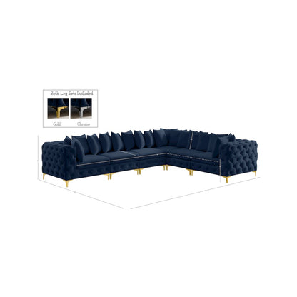 Tremblay Navy Velvet Modular Sectional