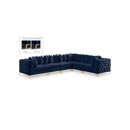 Tremblay Navy Velvet Modular Sectional