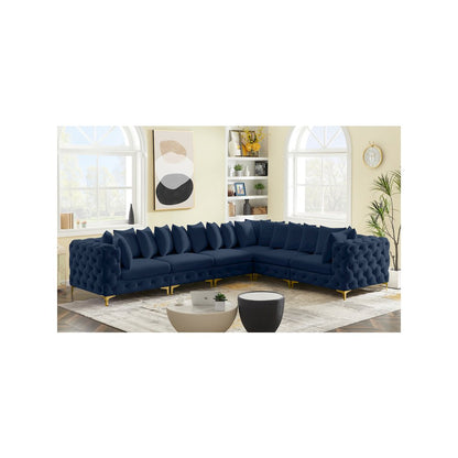 Tremblay Navy Velvet Modular Sectional