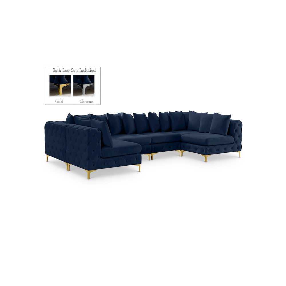Tremblay Navy Velvet Modular Sectional