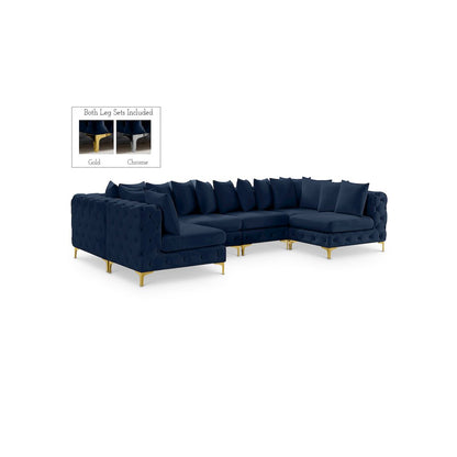 Tremblay Navy Velvet Modular Sectional