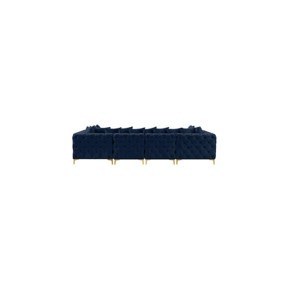 Tremblay Navy Velvet Modular Sectional