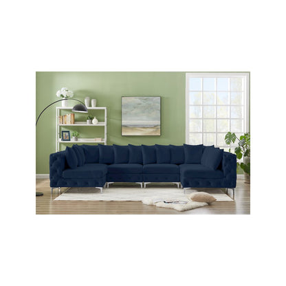 Tremblay Navy Velvet Modular Sectional
