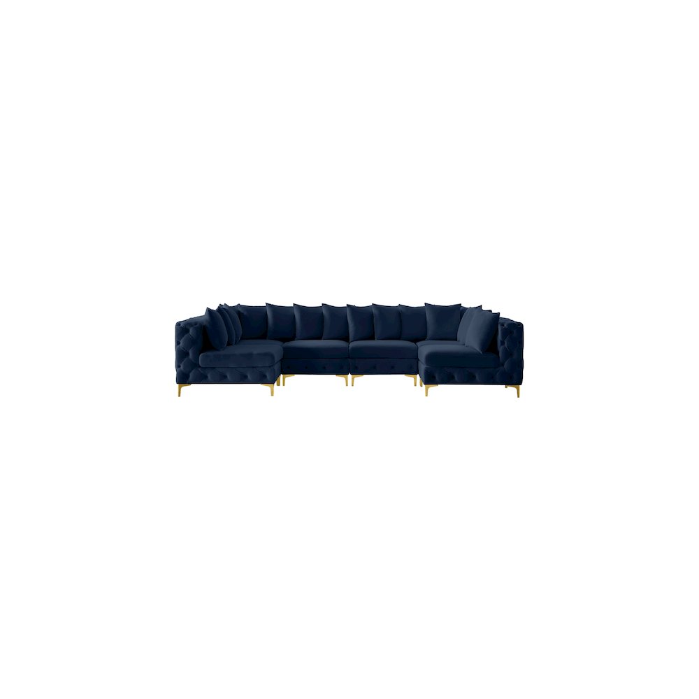 Tremblay Navy Velvet Modular Sectional