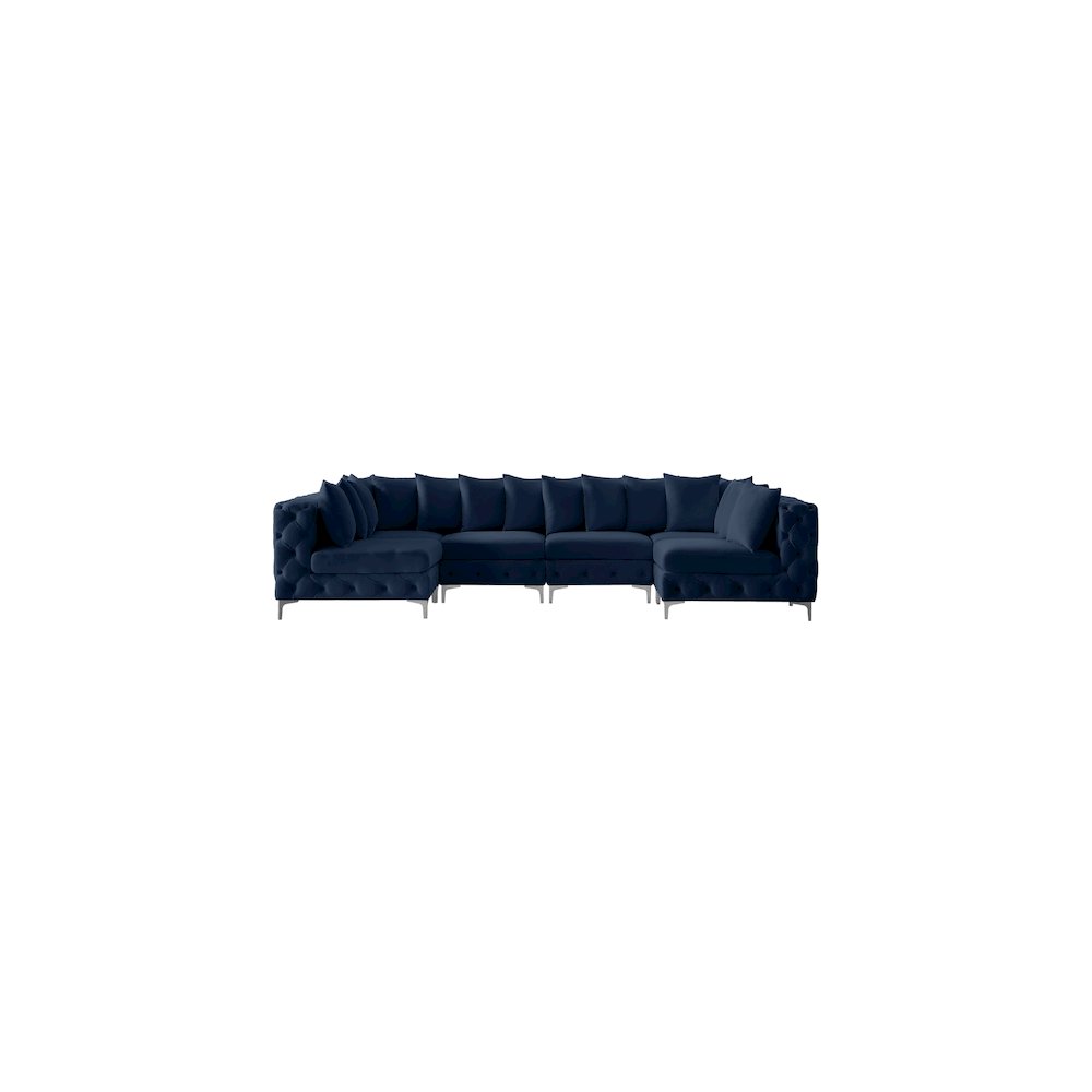 Tremblay Navy Velvet Modular Sectional