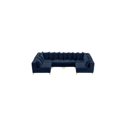 Tremblay Navy Velvet Modular Sectional