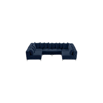 Tremblay Navy Velvet Modular Sectional