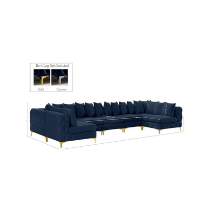Tremblay Navy Velvet Modular Sectional