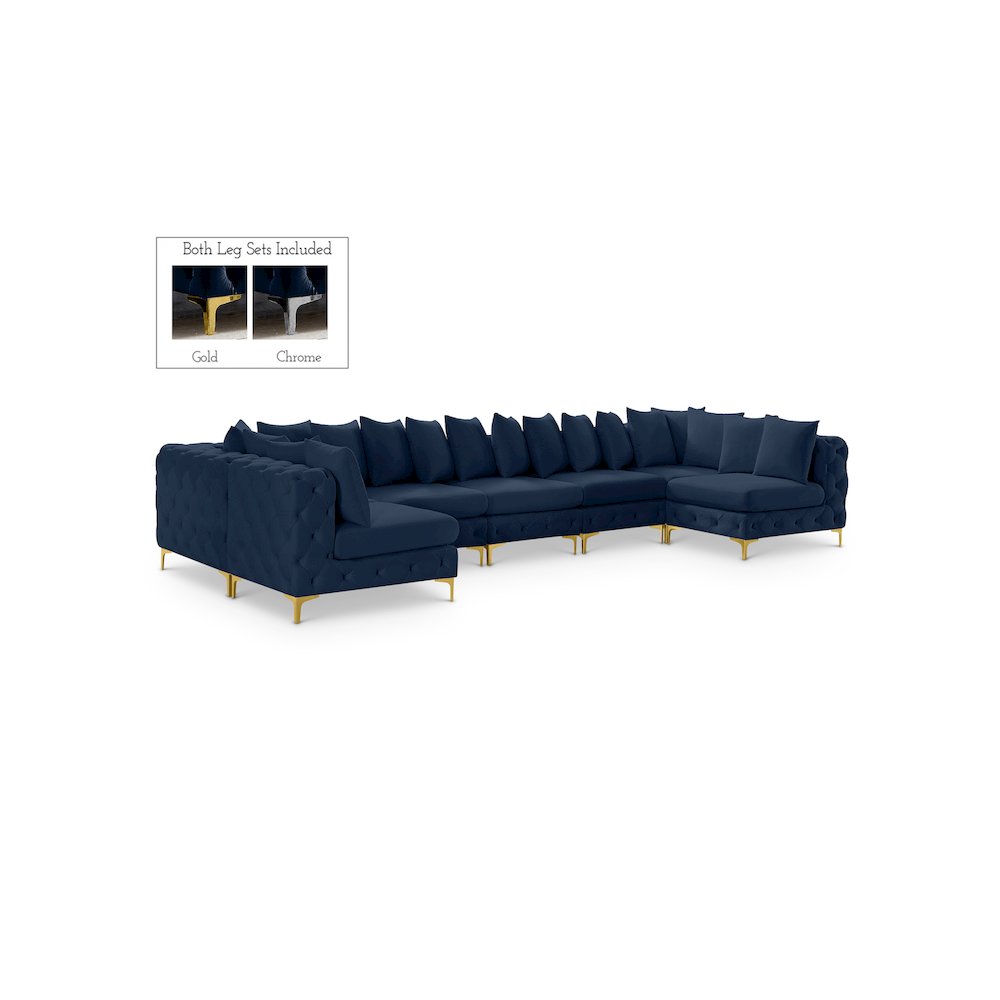 Tremblay Navy Velvet Modular Sectional