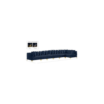 Tremblay Navy Velvet Modular Sectional