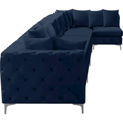 Tremblay Navy Velvet Modular Sectional
