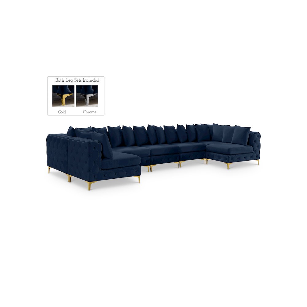 Tremblay Navy Velvet Modular Sectional