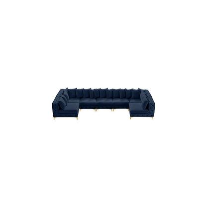 Tremblay Navy Velvet Modular Sectional
