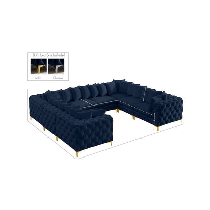 Tremblay Navy Velvet Modular Sectional