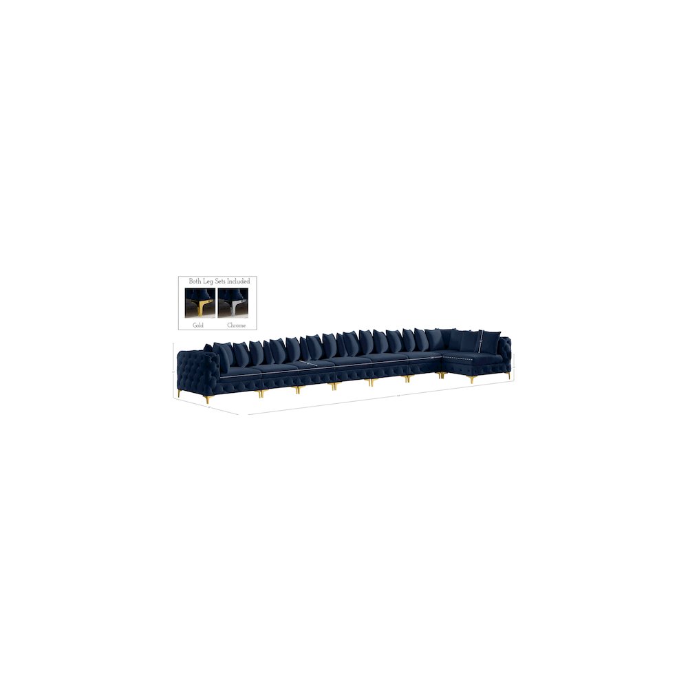 Tremblay Navy Velvet Modular Sectional