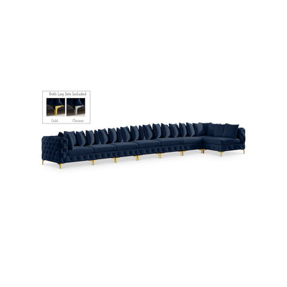 Tremblay Navy Velvet Modular Sectional