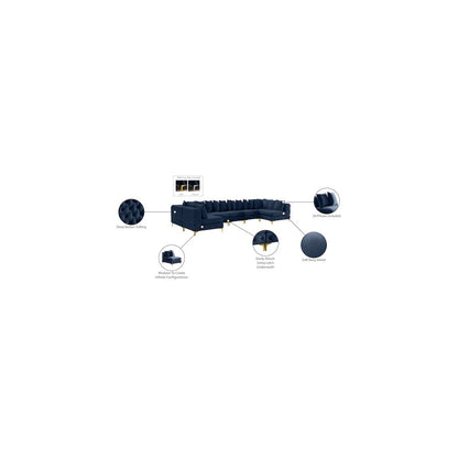 Tremblay Navy Velvet Modular Sectional