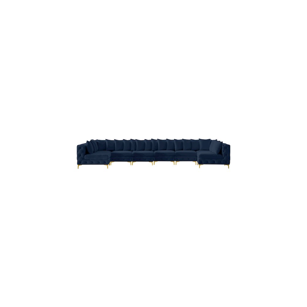 Tremblay Navy Velvet Modular Sectional