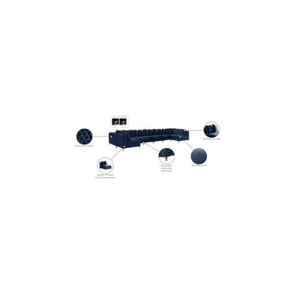 Tremblay Navy Velvet Modular Sectional