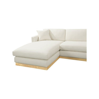 Johanna Cream Linen Textured Fabric 3pc. Sectional