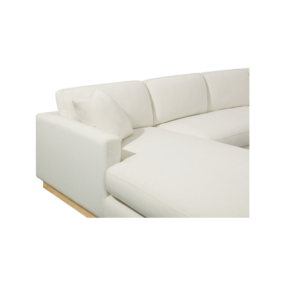 Johanna Cream Linen Textured Fabric 3pc. Sectional