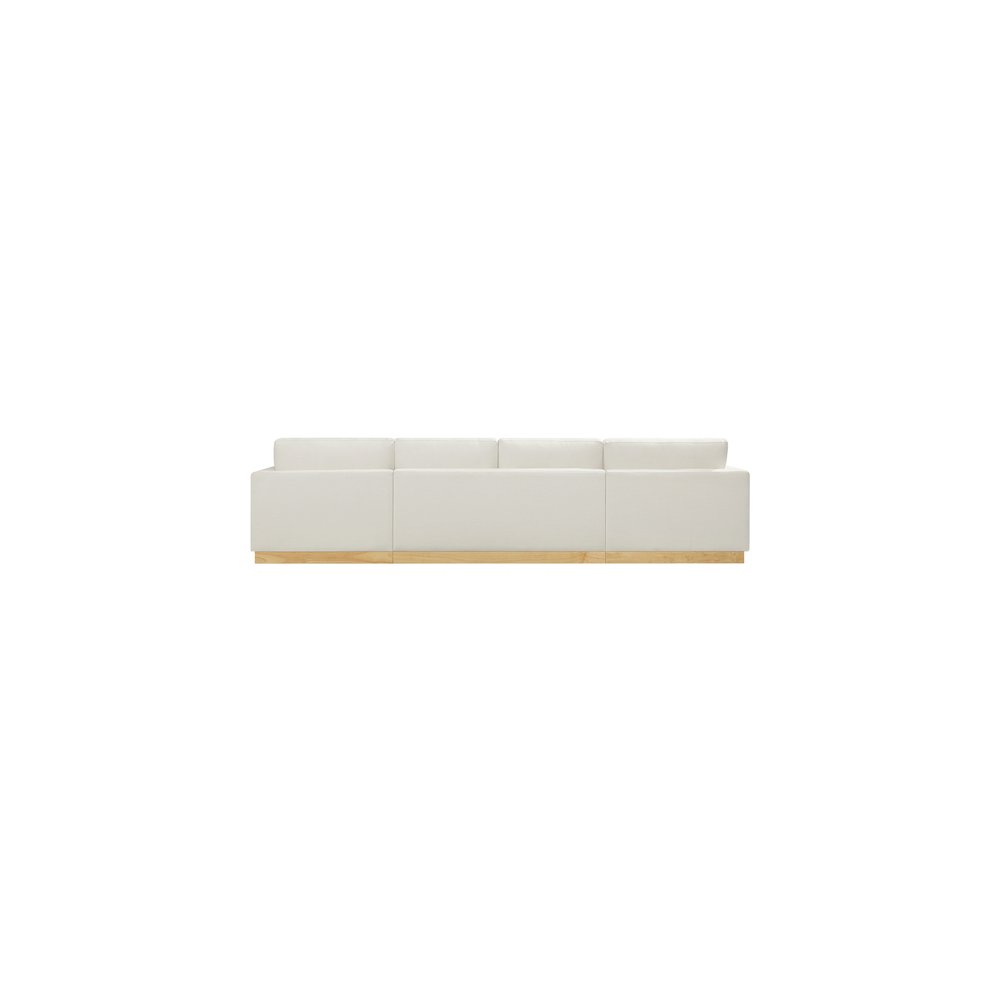Johanna Cream Linen Textured Fabric 3pc. Sectional