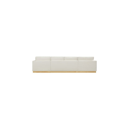 Johanna Cream Linen Textured Fabric 3pc. Sectional
