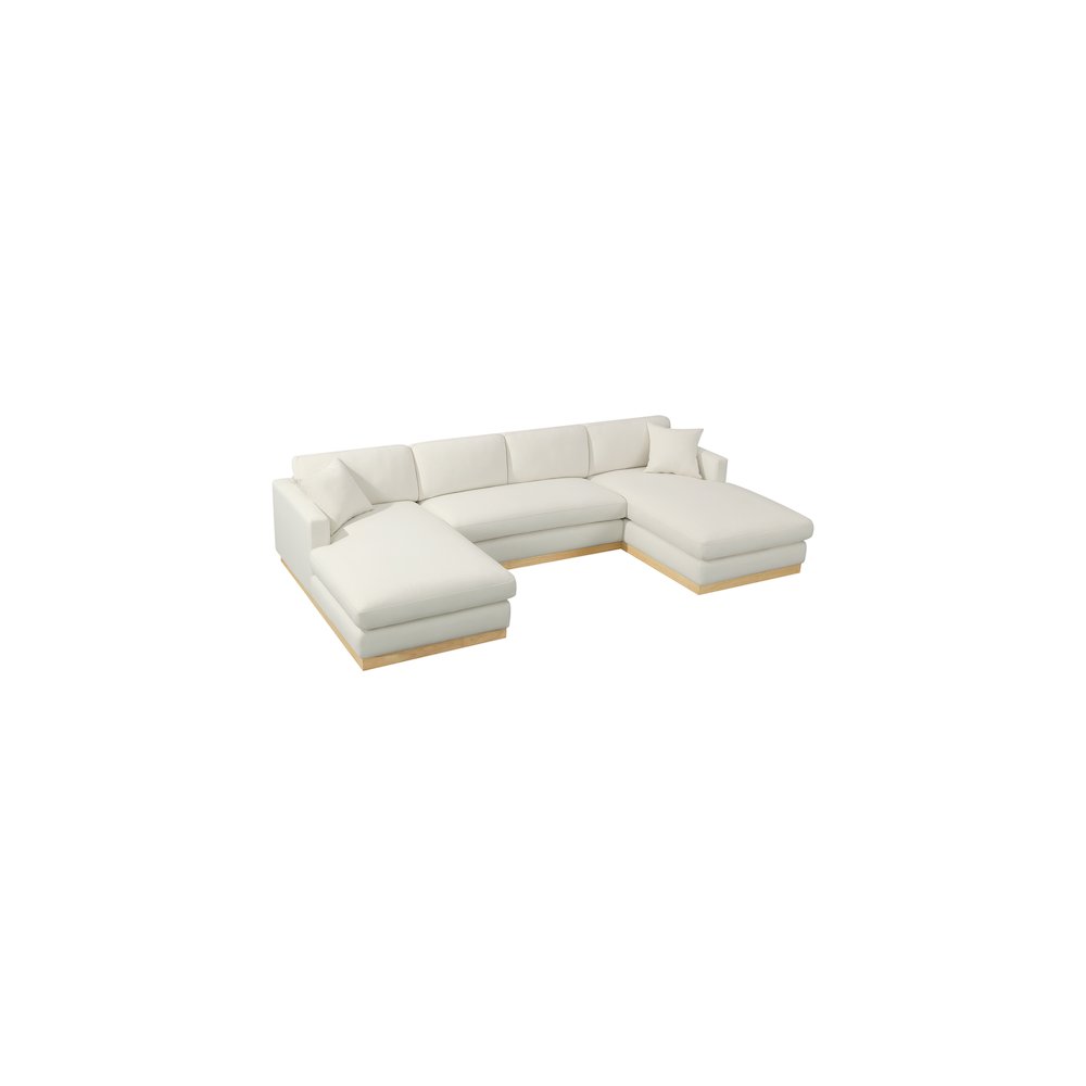 Johanna Cream Linen Textured Fabric 3pc. Sectional