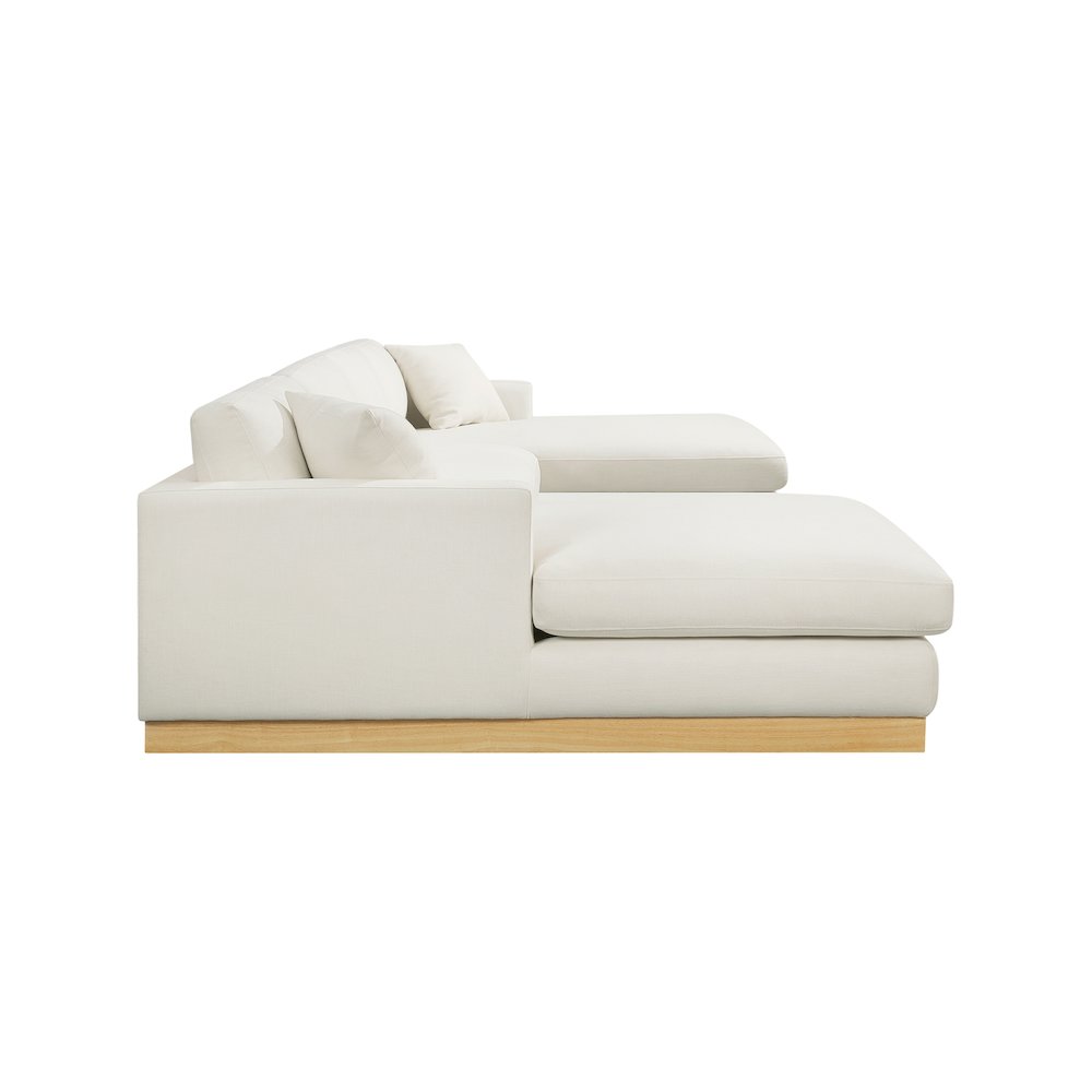 Johanna Cream Linen Textured Fabric 3pc. Sectional