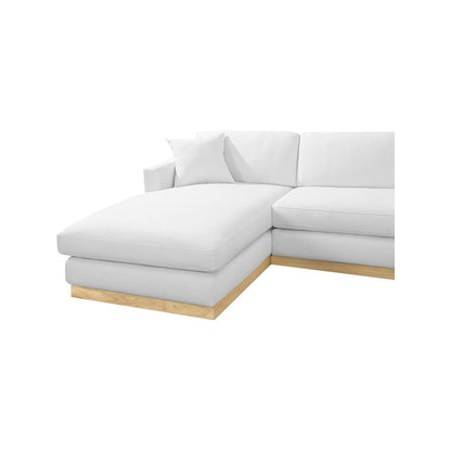 Johanna White Linen Textured Fabric 3pc. Sectional