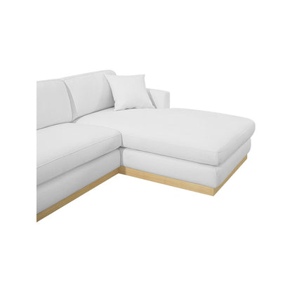Johanna White Linen Textured Fabric 3pc. Sectional