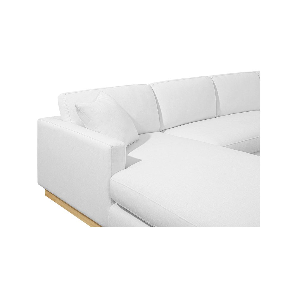 Johanna White Linen Textured Fabric 3pc. Sectional