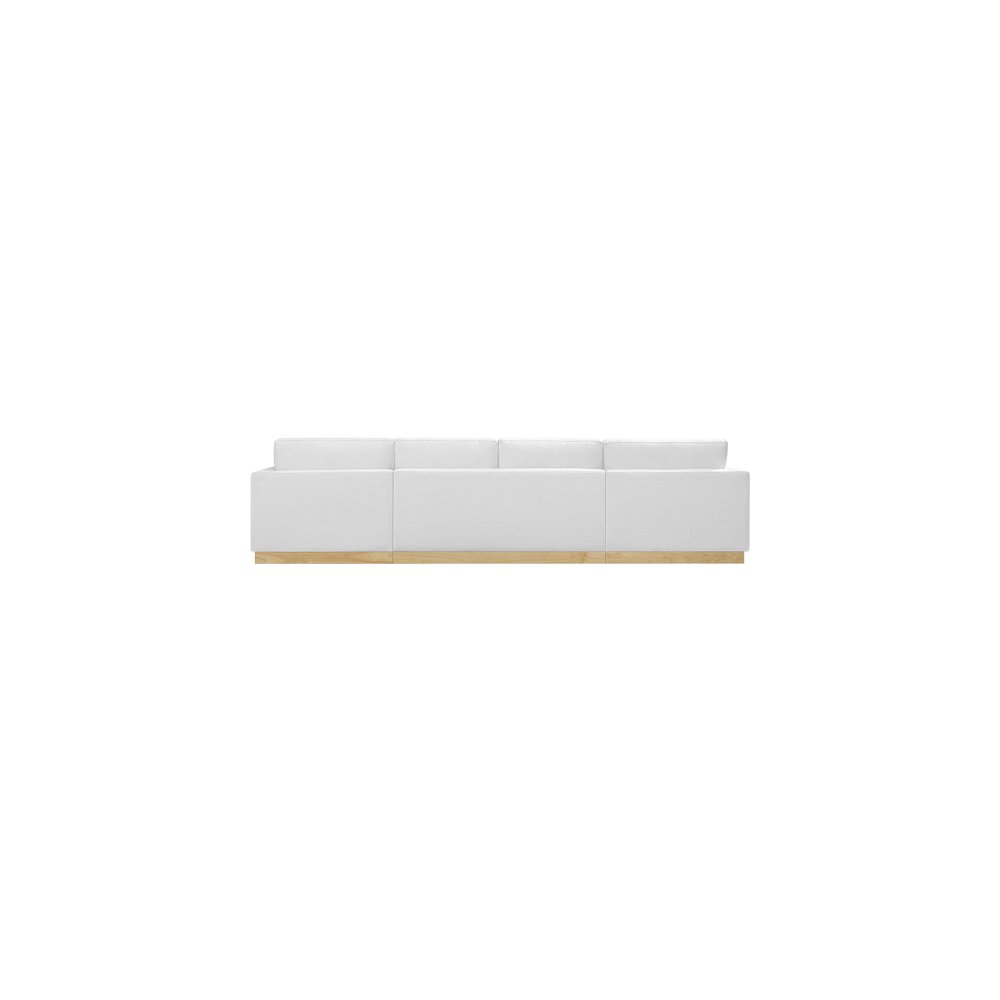 Johanna White Linen Textured Fabric 3pc. Sectional